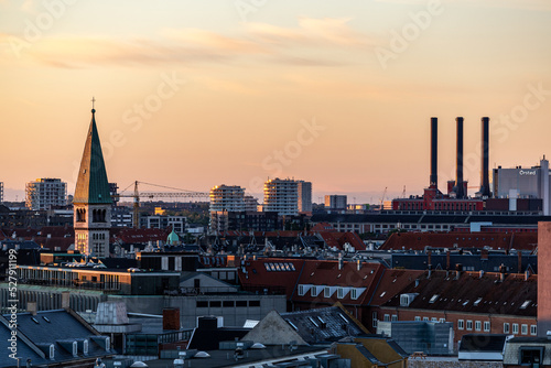 Photography Copenhagen, Denmark,  The city skyline at sunset.