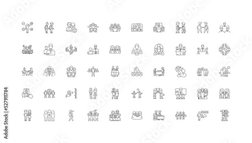 Engagement ideas, linear icons, line signs set, vector collection