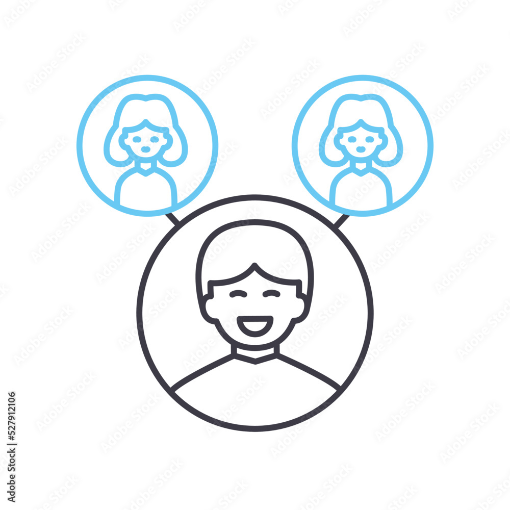 interaction line icon, outline symbol, vector illustration, concept sign interaction line icon, outline symbol, vector illustration, concept sign