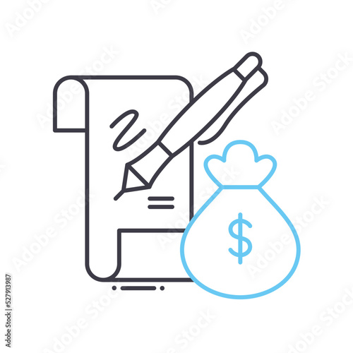 inheritance case line icon, outline symbol, vector illustration, concept sign