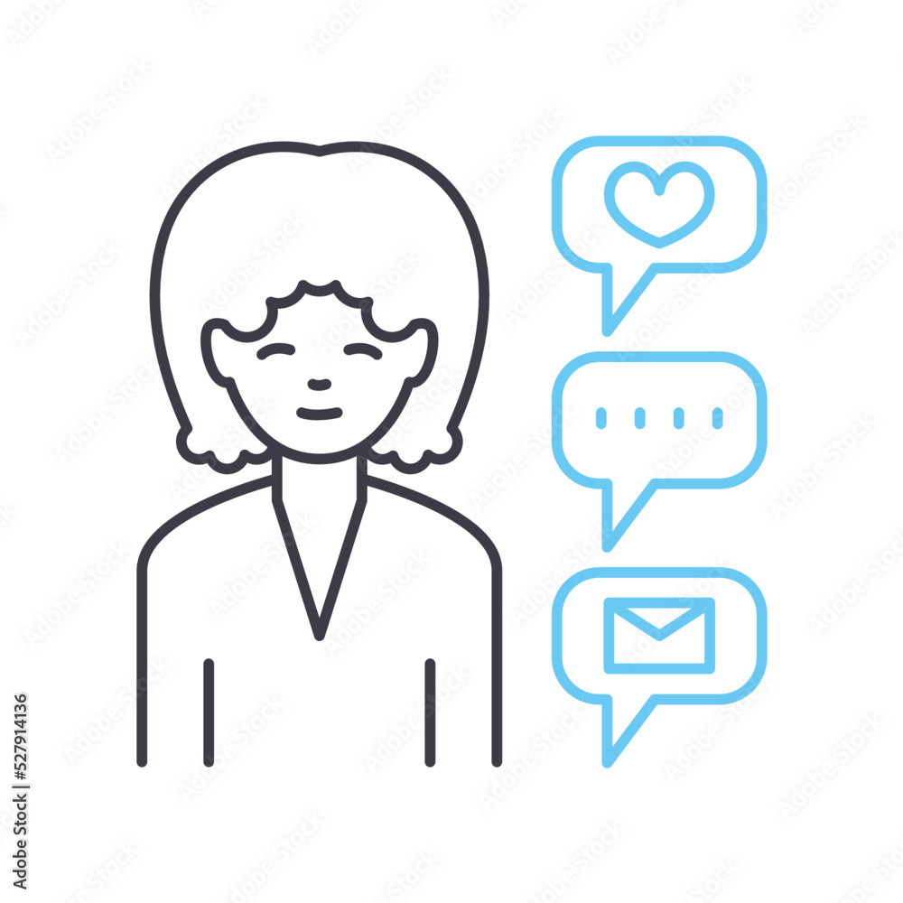 influencer line icon, outline symbol, vector illustration, concept sign influencer line icon, outline symbol, vector illustration, concept sign