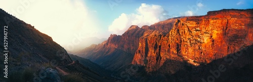 Panoramic view of the valley of Jabal Qahar, Saudi Arabia (HIGH RESOLUTION)