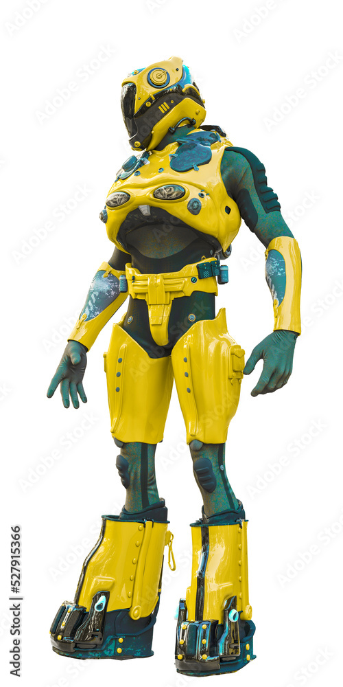 astronaut in green exo suit exploring arround astronaut in green exo suit exploring arround