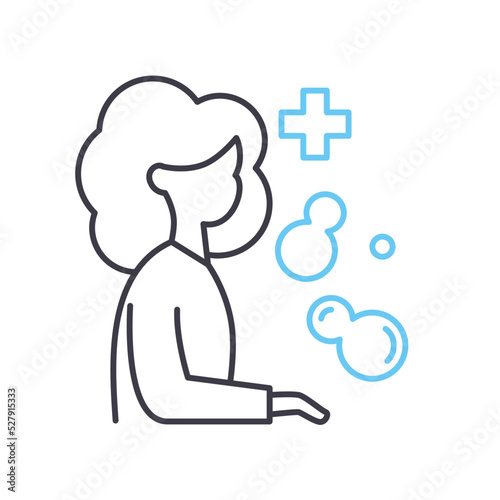 immunologist line icon, outline symbol, vector illustration, concept sign