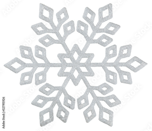 decorative xmas snowflake with glitter isolated