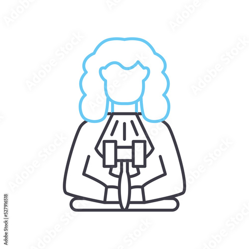 judge line icon, outline symbol, vector illustration, concept sign