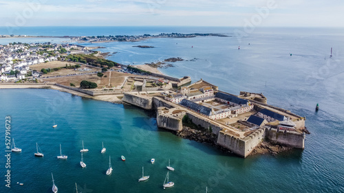 Canvastavla Aerial view of the citadel of Port-Louis in Morbihan, France, modified by Vauban