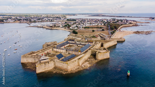 Fényképezés Aerial view of the citadel of Port-Louis in Morbihan, France, modified by Vauban