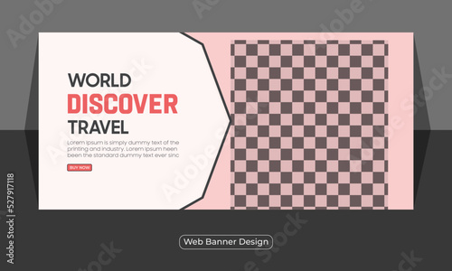 Travel vacation agency holiday and we banner design template   