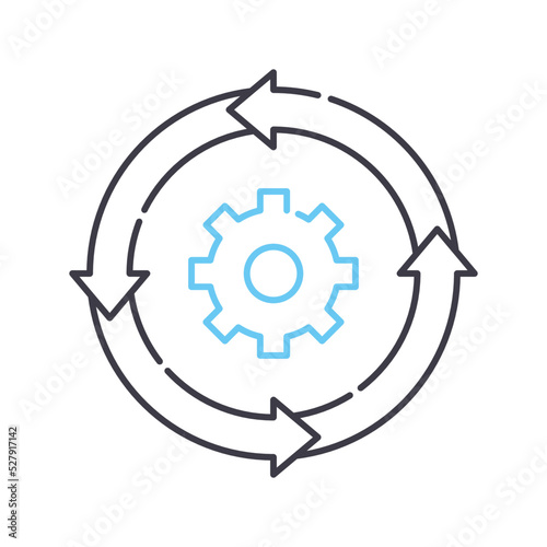 iteration cycle line icon, outline symbol, vector illustration, concept sign