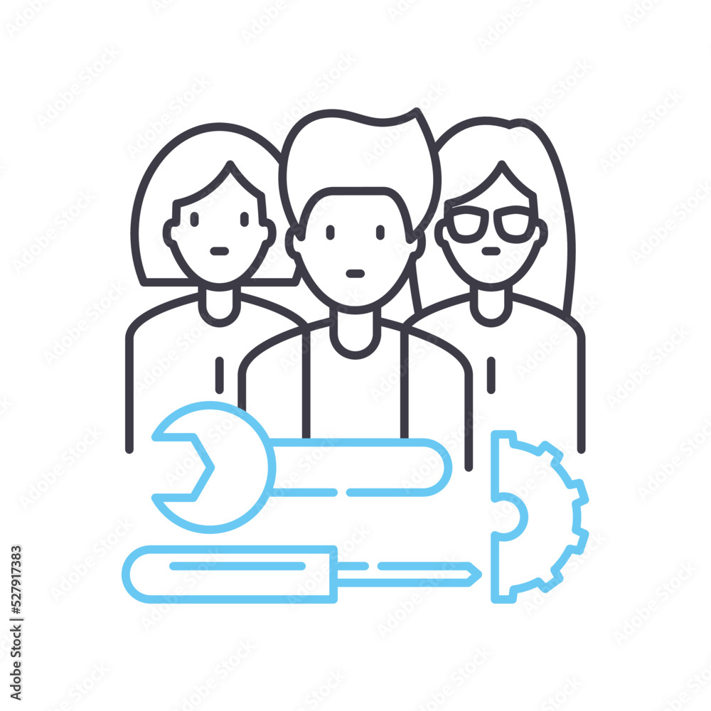 IT department line icon, outline symbol, vector illustration, concept sign IT department line icon, outline symbol, vector illustration, concept sign