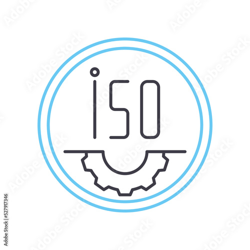 iso standarts line icon, outline symbol, vector illustration, concept sign