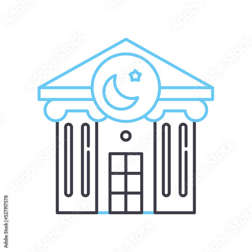 islamic banking line icon, outline symbol, vector illustration, concept sign