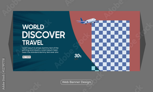 Travel vacation agency holiday and we banner design template