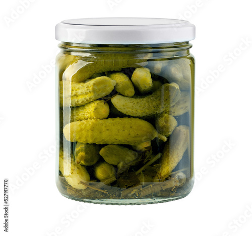 Pickled cucumbers isolated photo