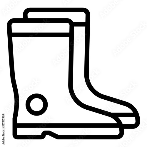 Boots for garden work - icon, illustration on white background, outline style