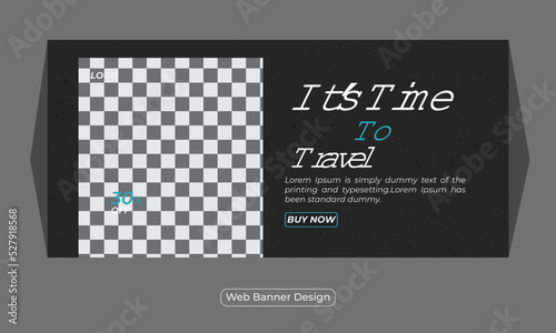 Travel vacation agency holiday and we banner design template 