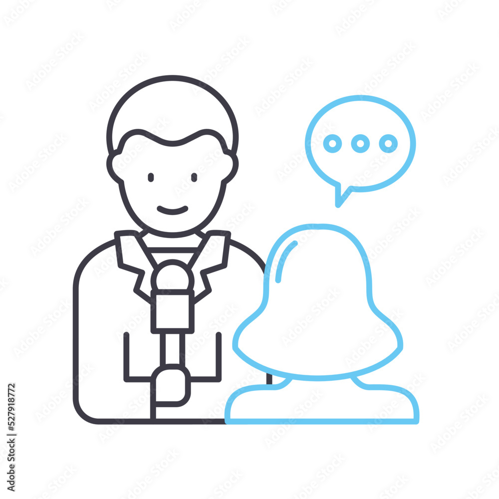 Obraz premium interview line icon, outline symbol, vector illustration, concept sign