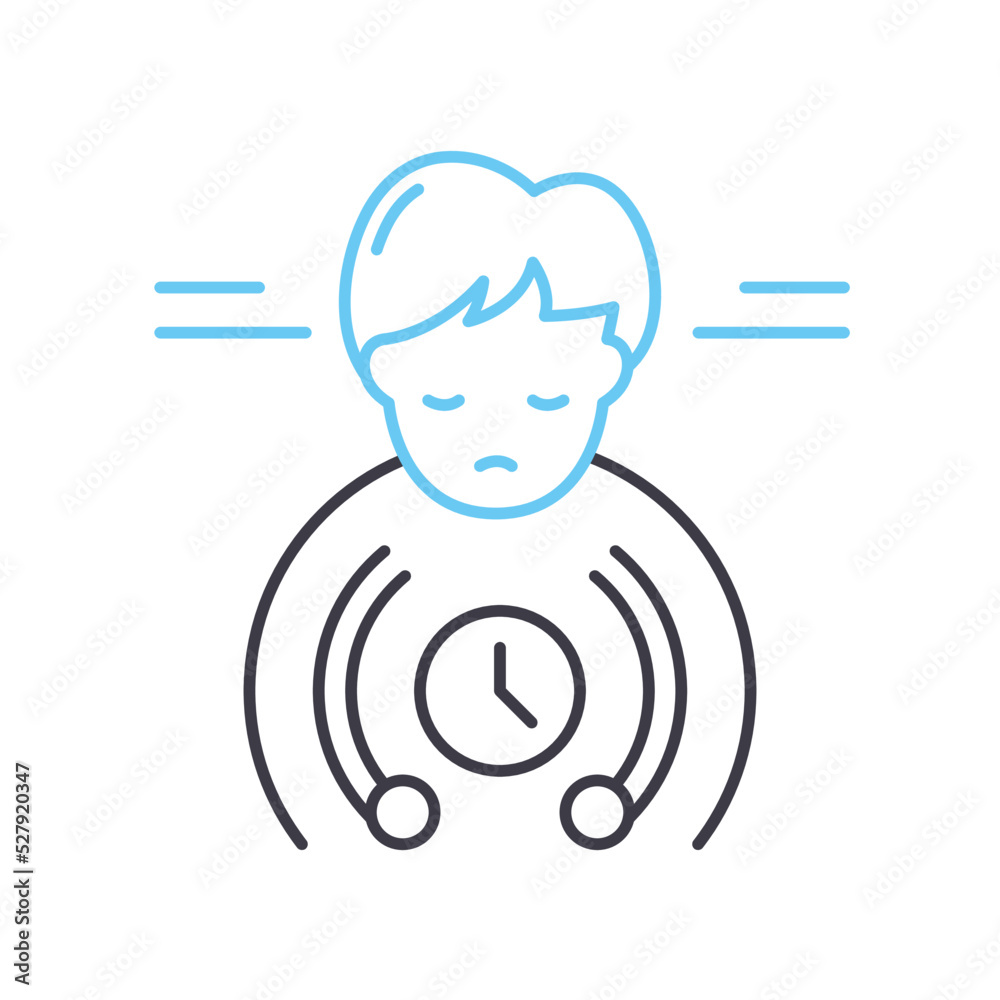 lack of time line icon, outline symbol, vector illustration, concept sign - obrazy, fototapety, plakaty 