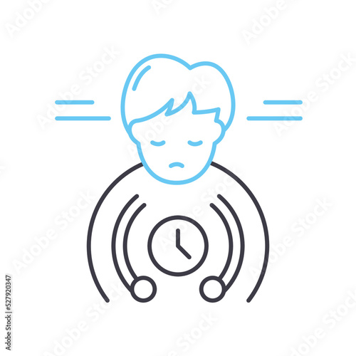 lack of time line icon, outline symbol, vector illustration, concept sign