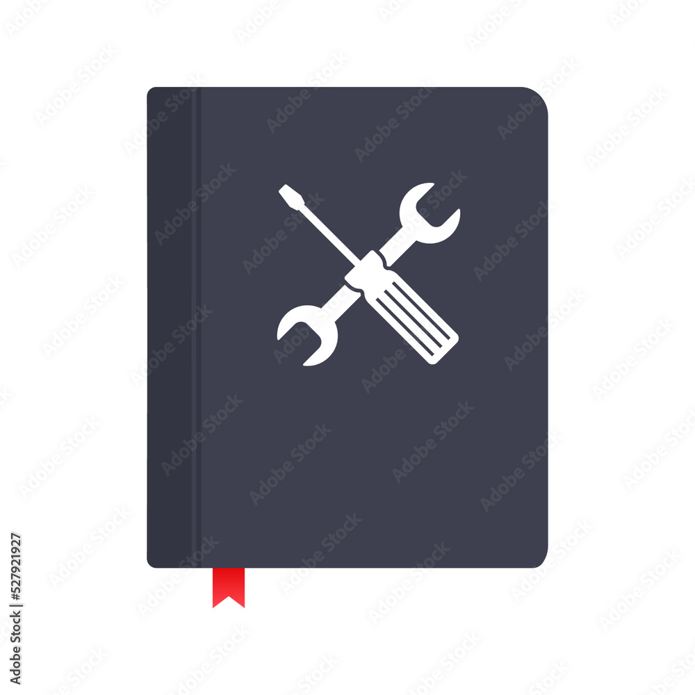 Instruction Book. User Manual book icon on white background. Vector illustration. Instruction Book. User Manual book icon on white background. Vector illustration.