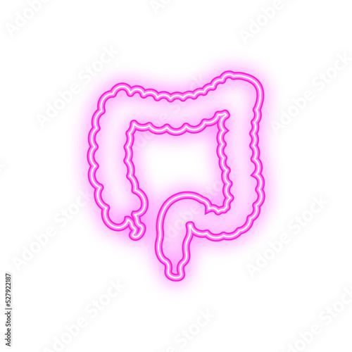 Fototapeta Naklejka Na Ścianę i Meble -  Colitis for medical design. Gastroenterology. Gut constipation icon design. Health care. Neon style. Vector illustration