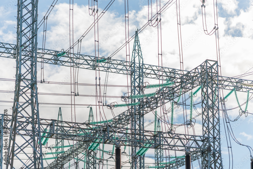 power grid lines to simulate electricity costs, inflation and energy shortage around the world. Infrastructure and technology concept. power grid lines to simulate electricity costs, inflation and energy shortage around the world. Infrastructure and technology concept.