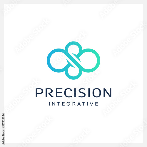 Medical precision logo design illustration