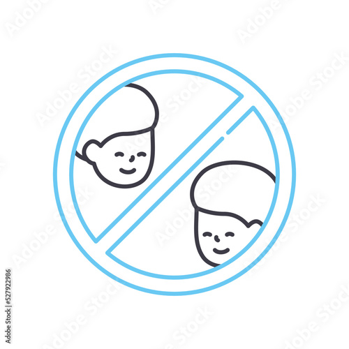limited face-to-face line icon, outline symbol, vector illustration, concept sign