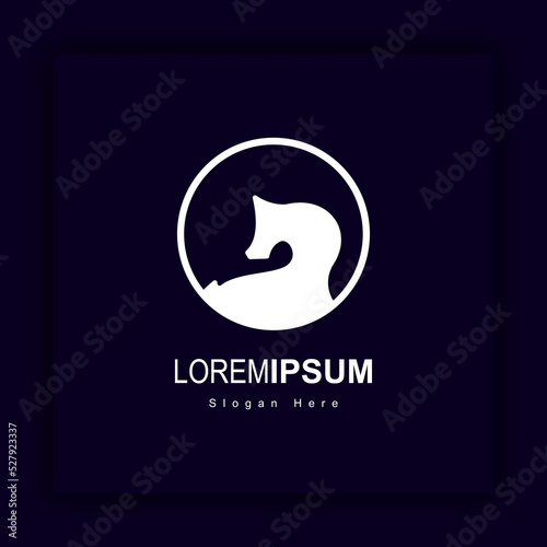 Unique  modern  simple and premium white horse vector logo design