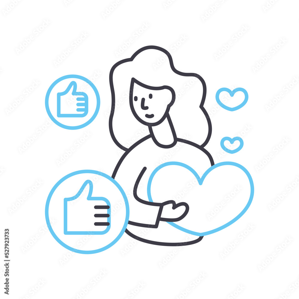 likes line icon, outline symbol, vector illustration, concept sign likes line icon, outline symbol, vector illustration, concept sign