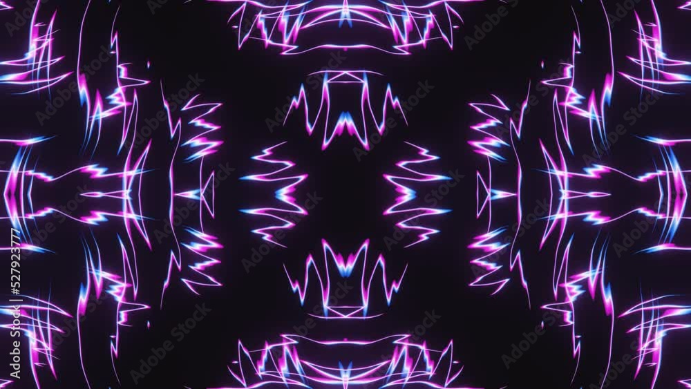 Abstract blue and purple wave lines led neon vj loop animation ...