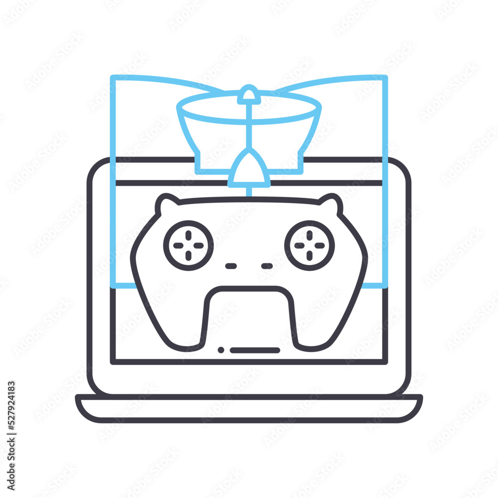 learninng game line icon, outline symbol, vector illustration, concept sign learninng game line icon, outline symbol, vector illustration, concept sign