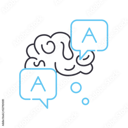 Fototapeta learning by memorization line icon, outline symbol, vector illustration, concept