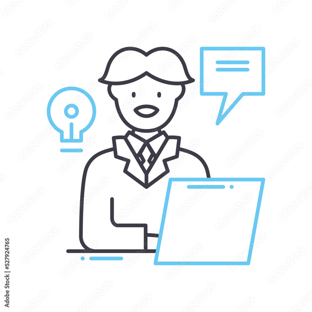 manager line icon, outline symbol, vector illustration, concept sign manager line icon, outline symbol, vector illustration, concept sign