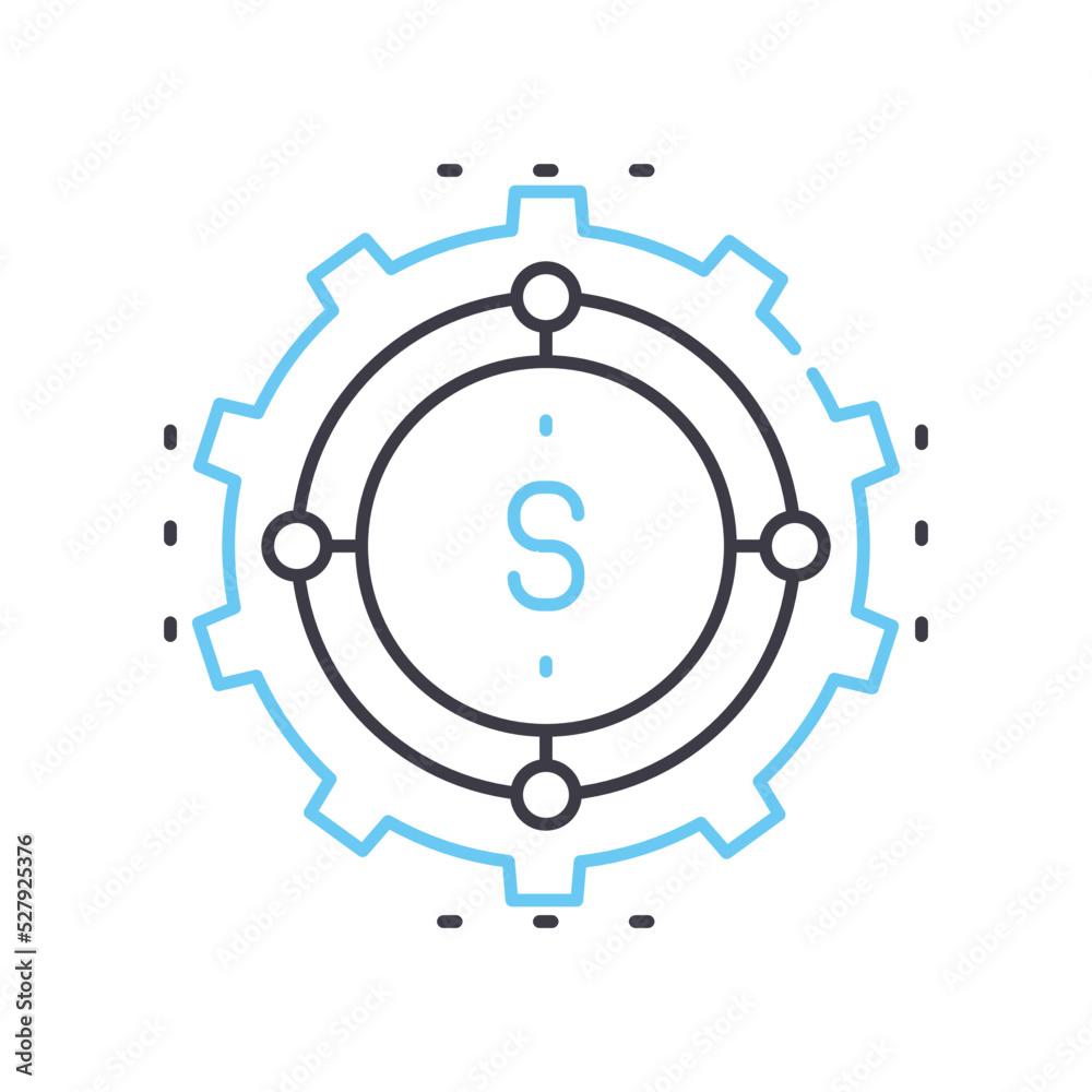 making money line icon, outline symbol, vector illustration, concept sign making money line icon, outline symbol, vector illustration, concept sign