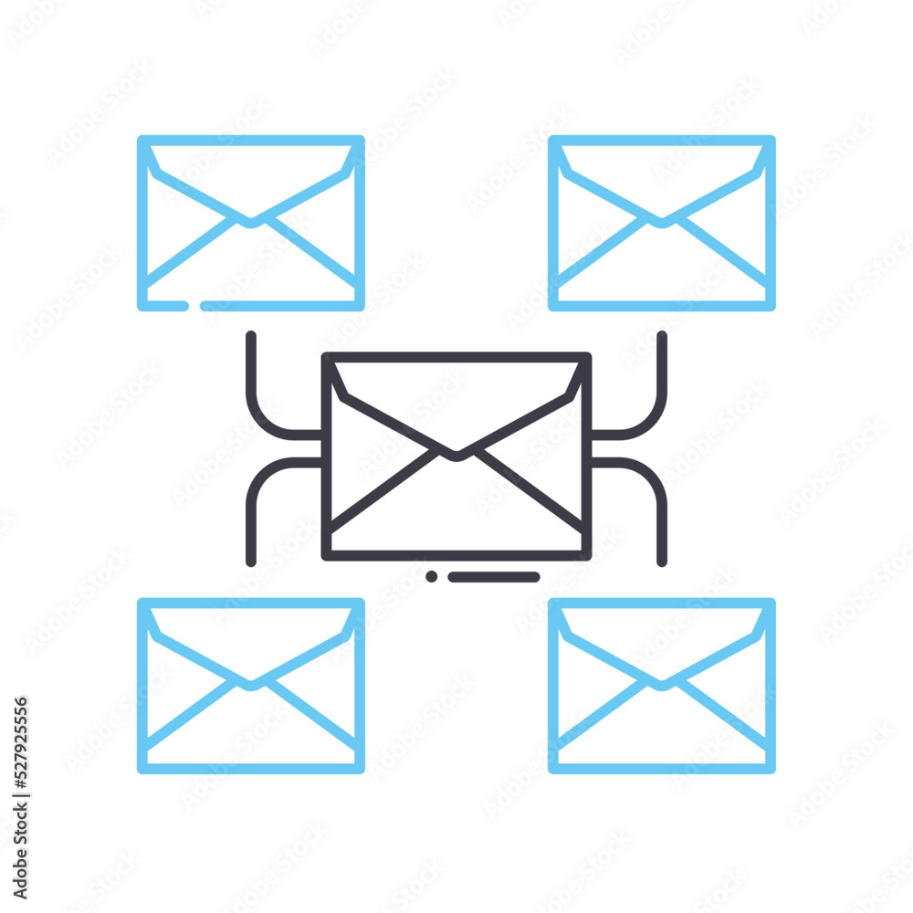 mail network line icon, outline symbol, vector illustration, concept sign mail network line icon, outline symbol, vector illustration, concept sign