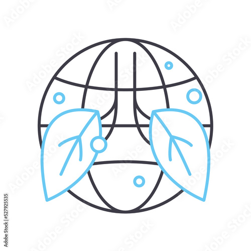 lungs of the world line icon, outline symbol, vector illustration, concept sign