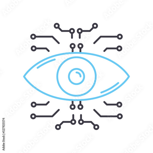 machine vision line icon, outline symbol, vector illustration, concept sign