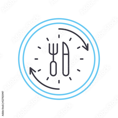 lunch time line icon, outline symbol, vector illustration, concept sign