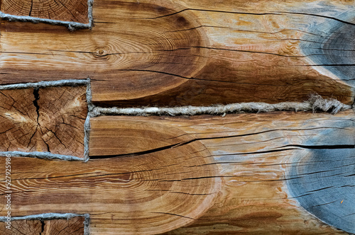 og wall, log bath, log background, logs, pine cylindrical logs, tow, insulation, log joints, background, texture, construction, good resolution, wood background