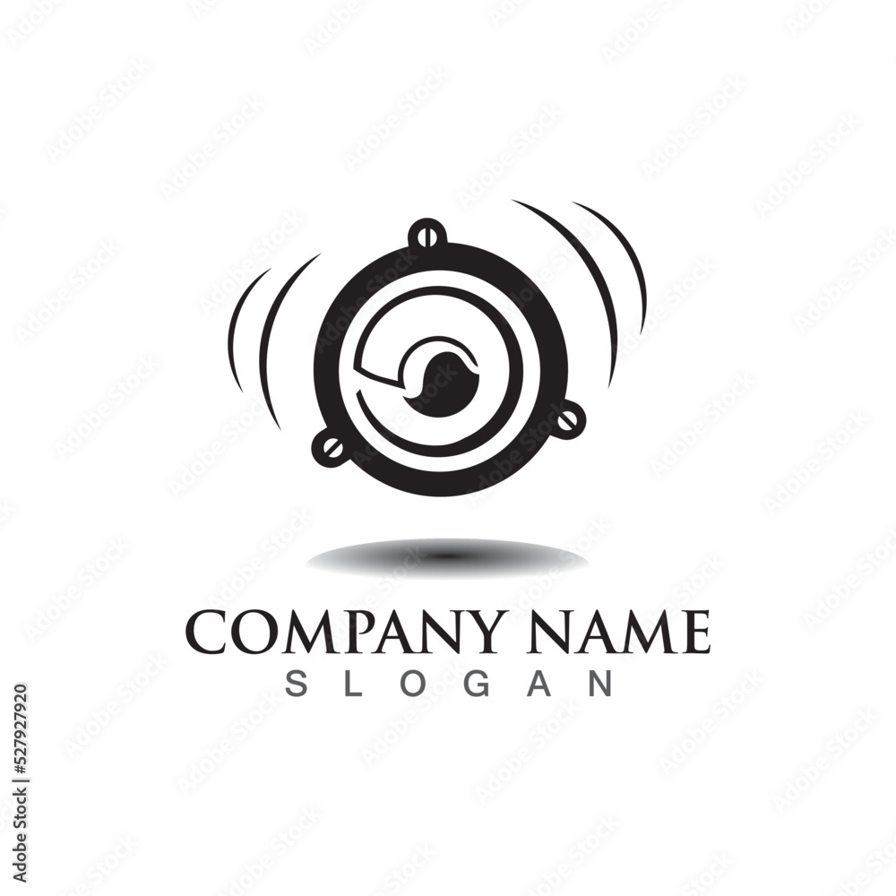 Speaker logo sound system vector creative design