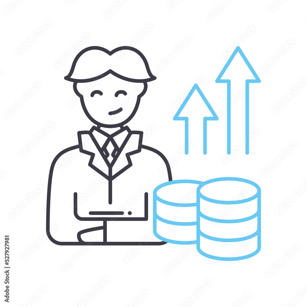 market capitalization line icon, outline symbol, vector illustration, concept sign market capitalization line icon, outline symbol, vector illustration, concept sign