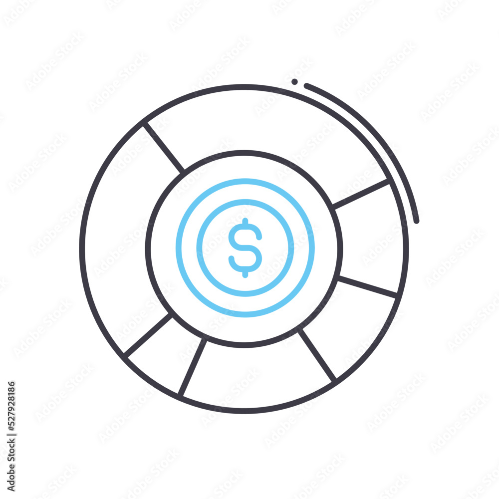 market share line icon, outline symbol, vector illustration, concept sign