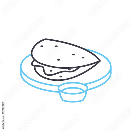 masala dosa line icon, outline symbol, vector illustration, concept sign