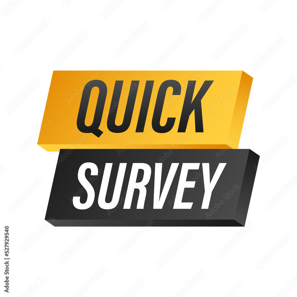Megaphone label with quick survey. Megaphone banner Megaphone label with quick survey. Megaphone banner