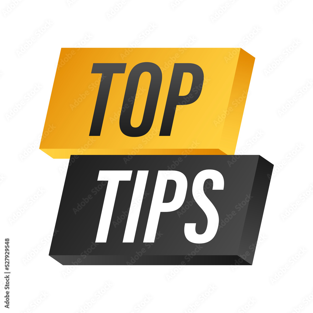 Megaphone banner with text Top tips. Vector illustration Megaphone banner with text Top tips. Vector illustration