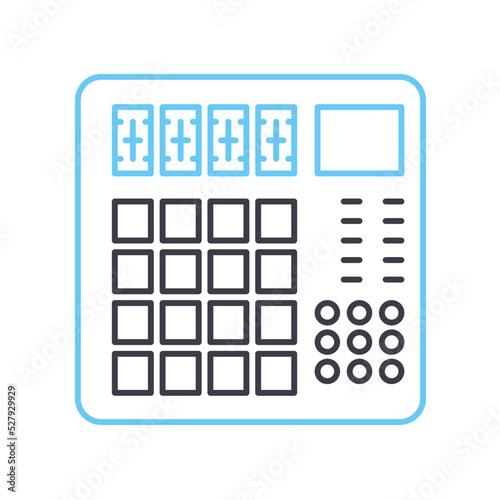 midi controller line icon, outline symbol, vector illustration, concept sign