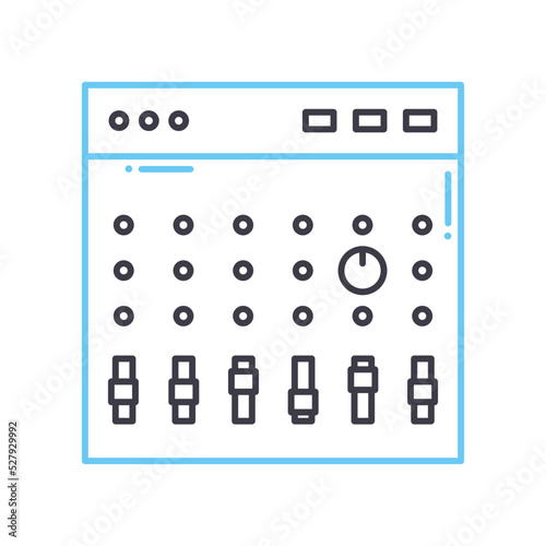 mixing board line icon, outline symbol, vector illustration, concept sign