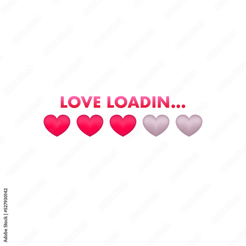 Love meter, heart indicator. Valentines day concept. High speed. Vector stock illustration.